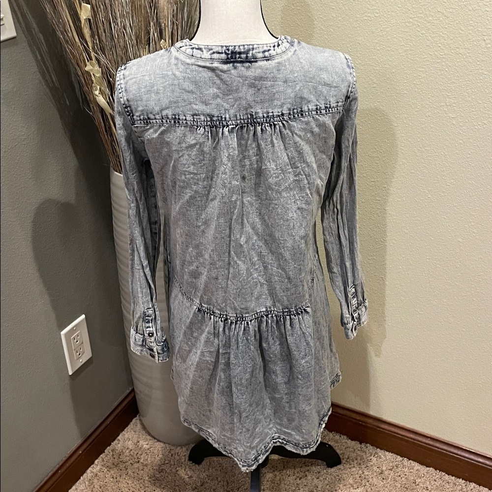 Anthropologie Pilcro Lorelei Tunic Dress Washed Denim Chambray Size 6 - Picture 10 of 14
